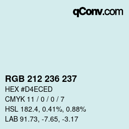 Color code: RGB 212 236 237 | qconv.com