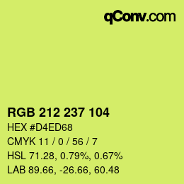 Color code: RGB 212 237 104 | qconv.com