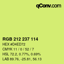 Color code: RGB 212 237 114 | qconv.com