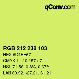 Color code: RGB 212 238 103 | qconv.com