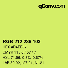 カラーコード: RGB 212 238 103 | qconv.com