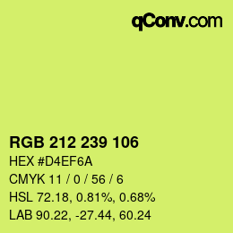 Color code: RGB 212 239 106 | qconv.com