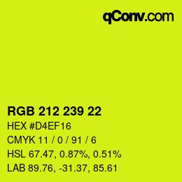 Color code: RGB 212 239 22 | qconv.com
