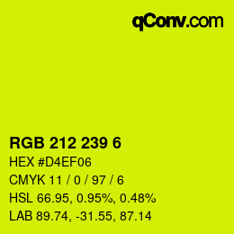 Color code: RGB 212 239 6 | qconv.com