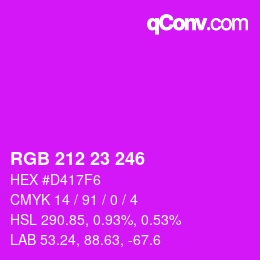 Color code: RGB 212 23 246 | qconv.com