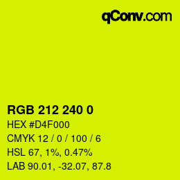 Color code: RGB 212 240 0 | qconv.com