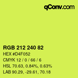 Color code: RGB 212 240 82 | qconv.com