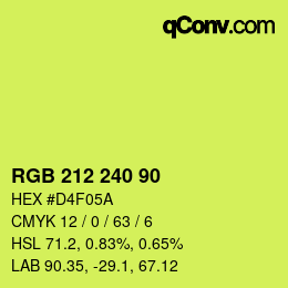 Color code: RGB 212 240 90 | qconv.com