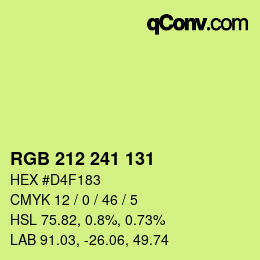 Color code: RGB 212 241 131 | qconv.com