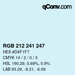 Color code: RGB 212 241 247 | qconv.com