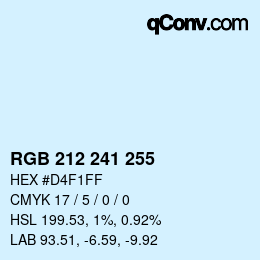 Color code: RGB 212 241 255 | qconv.com