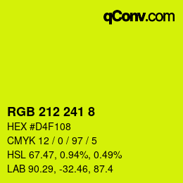 Color code: RGB 212 241 8 | qconv.com