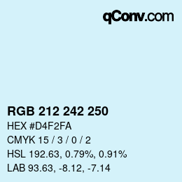 Color code: RGB 212 242 250 | qconv.com