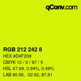 カラーコード: RGB 212 242 8 | qconv.com