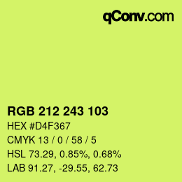 Color code: RGB 212 243 103 | qconv.com