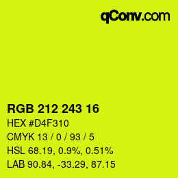 Color code: RGB 212 243 16 | qconv.com