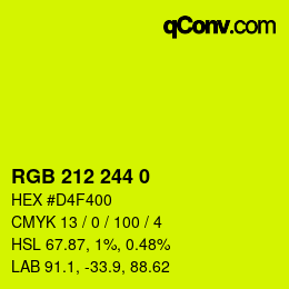 カラーコード: RGB 212 244 0 | qconv.com