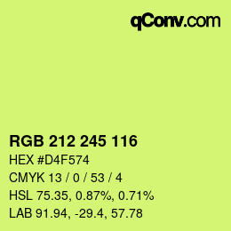 カラーコード: RGB 212 245 116 | qconv.com