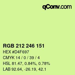 カラーコード: RGB 212 246 151 | qconv.com