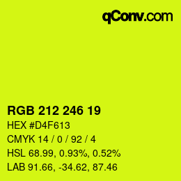 Color code: RGB 212 246 19 | qconv.com