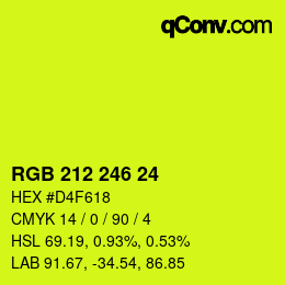 カラーコード: RGB 212 246 24 | qconv.com
