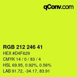 Color code: RGB 212 246 41 | qconv.com