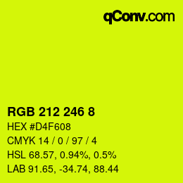 カラーコード: RGB 212 246 8 | qconv.com