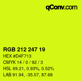 Color code: RGB 212 247 19 | qconv.com