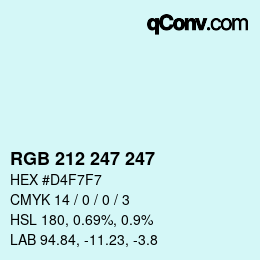 Color code: RGB 212 247 247 | qconv.com