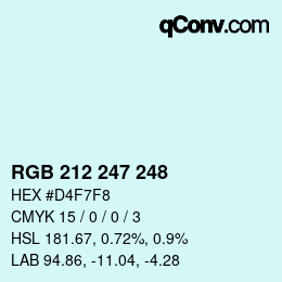 Color code: RGB 212 247 248 | qconv.com