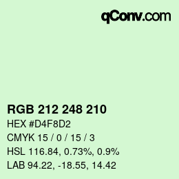 Color code: RGB 212 248 210 | qconv.com