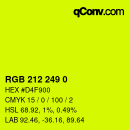 Color code: RGB 212 249 0 | qconv.com