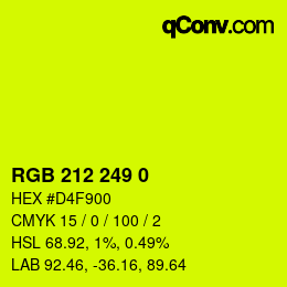 カラーコード: RGB 212 249 0 | qconv.com
