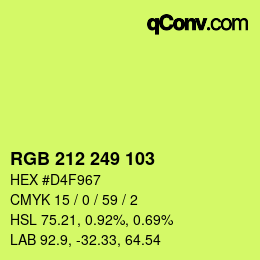 Color code: RGB 212 249 103 | qconv.com