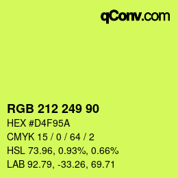 Color code: RGB 212 249 90 | qconv.com