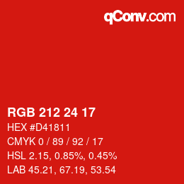 Color code: RGB 212 24 17 | qconv.com