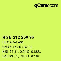 Color code: RGB 212 250 96 | qconv.com