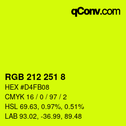 カラーコード: RGB 212 251 8 | qconv.com
