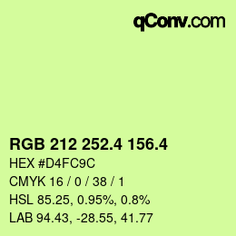 カラーコード: RGB 212 252.4 156.4 | qconv.com