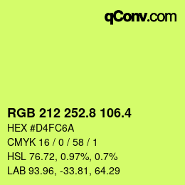 カラーコード: RGB 212 252.8 106.4 | qconv.com