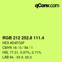 カラーコード: RGB 212 252.8 111.4 | qconv.com