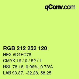 カラーコード: RGB 212 252 120 | qconv.com