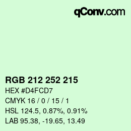 Color code: RGB 212 252 215 | qconv.com