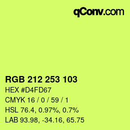 カラーコード: RGB 212 253 103 | qconv.com