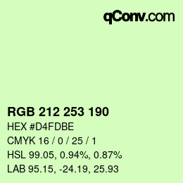Color code: RGB 212 253 190 | qconv.com