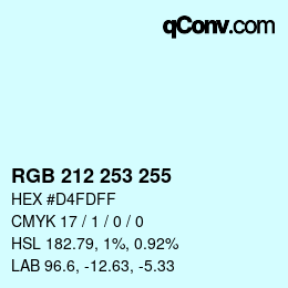 Color code: RGB 212 253 255 | qconv.com