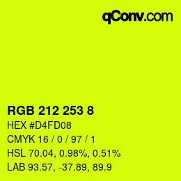 Color code: RGB 212 253 8 | qconv.com