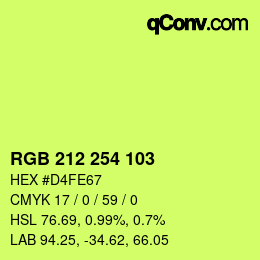 Color code: RGB 212 254 103 | qconv.com