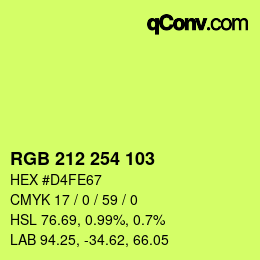 カラーコード: RGB 212 254 103 | qconv.com