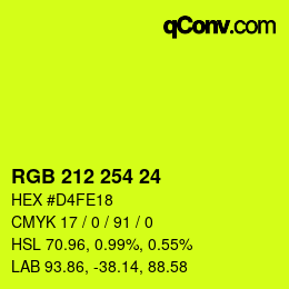 Color code: RGB 212 254 24 | qconv.com